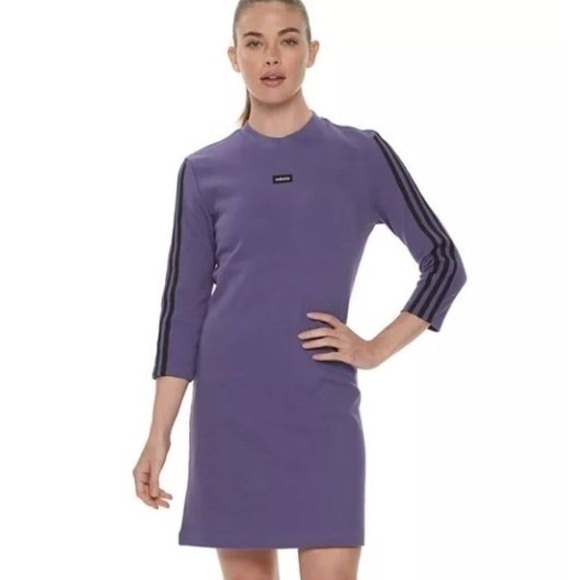 Adidas Moment Dress Women Training Dress Tech Purple / Black Fm6141 Size XS - Picture 1 of 14